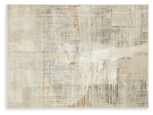 Truward - Linen / Gray / Caramel - Medium Rug - 5' x 7'