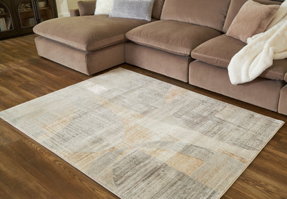 Truward - Linen / Gray / Caramel - Medium Rug - 5' x 7'