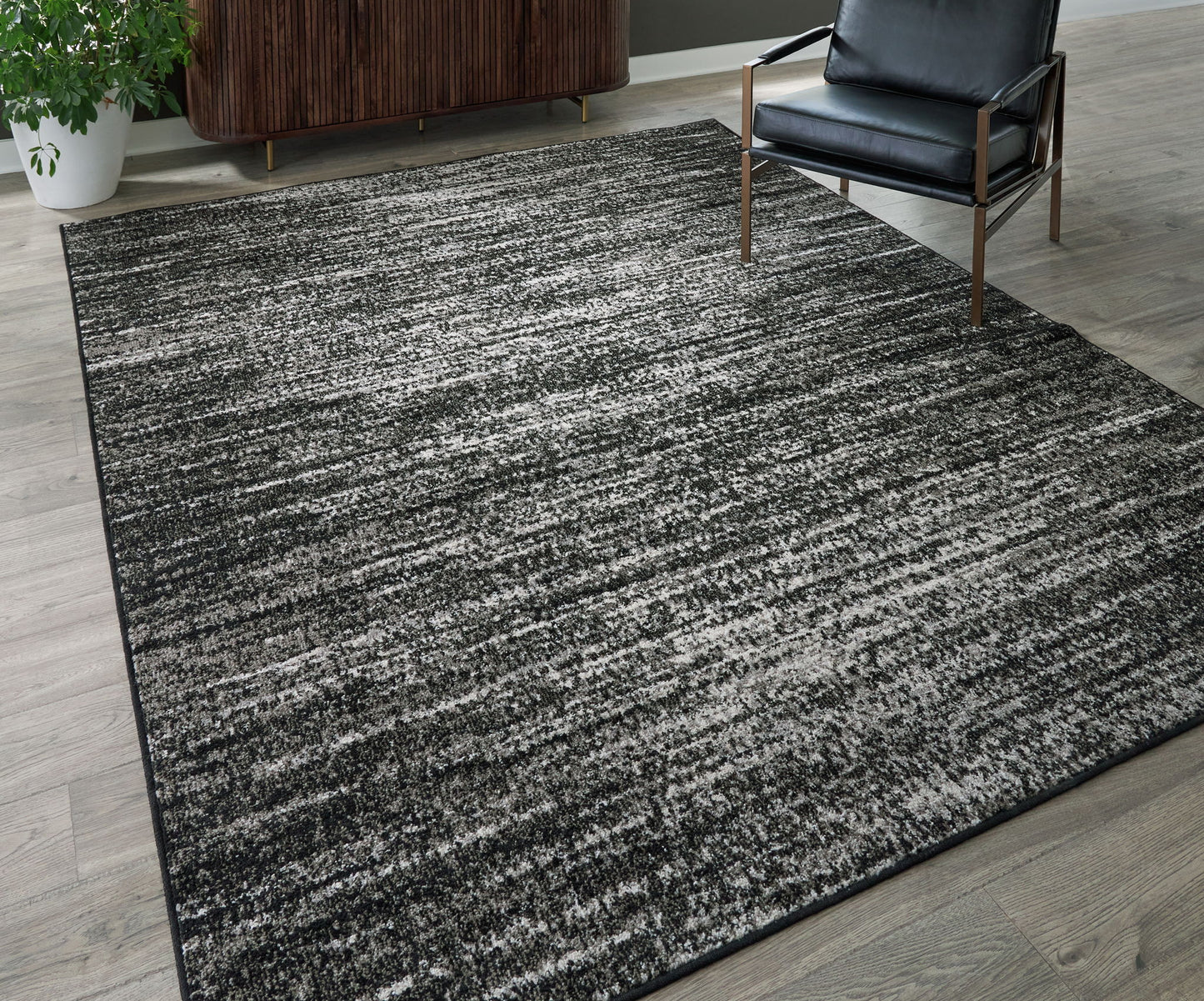 Abageal - Black / White - Large Rug - 8' x 10'