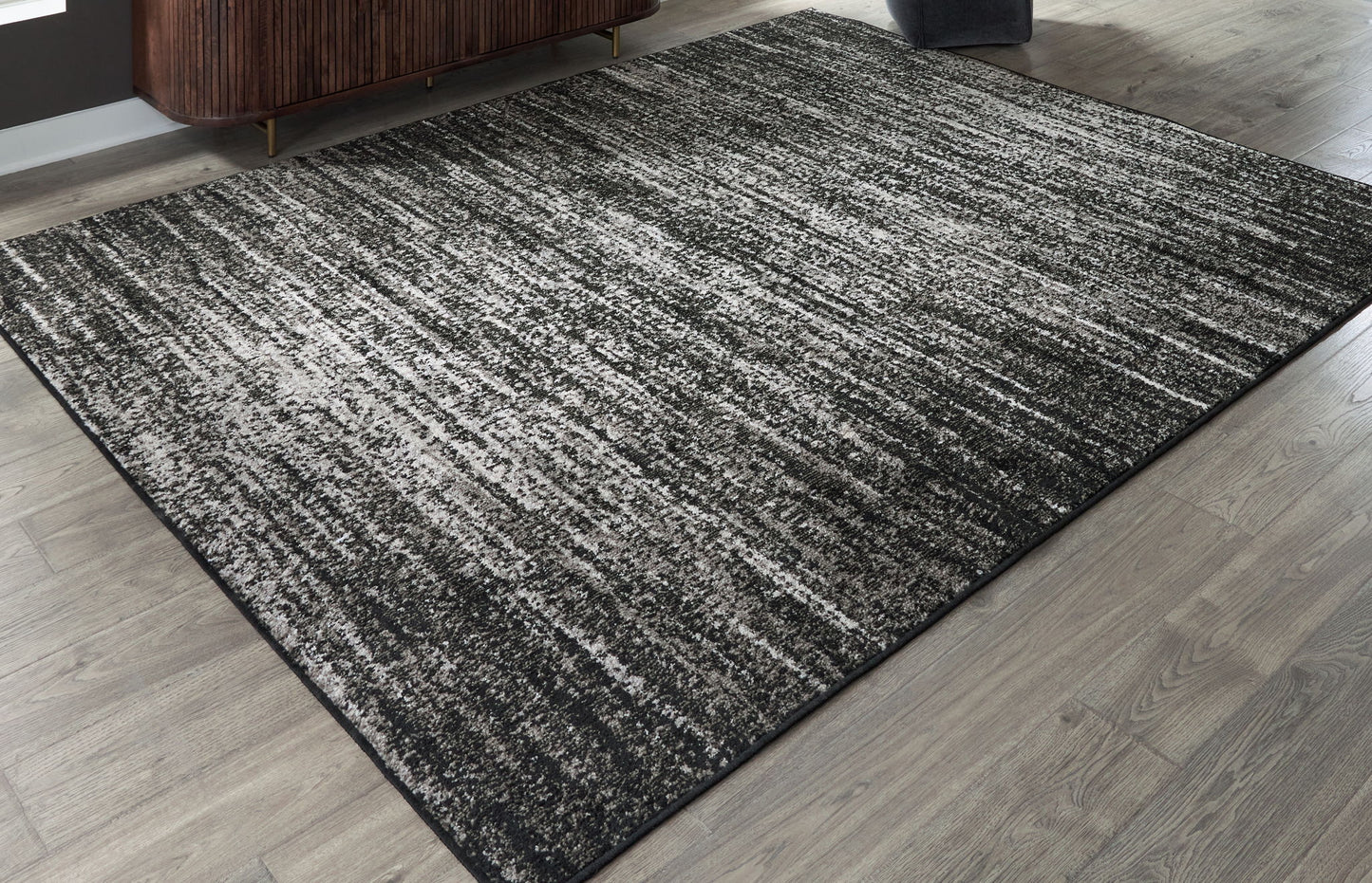 Abageal - Black / White - Medium Rug - 5' x 7'