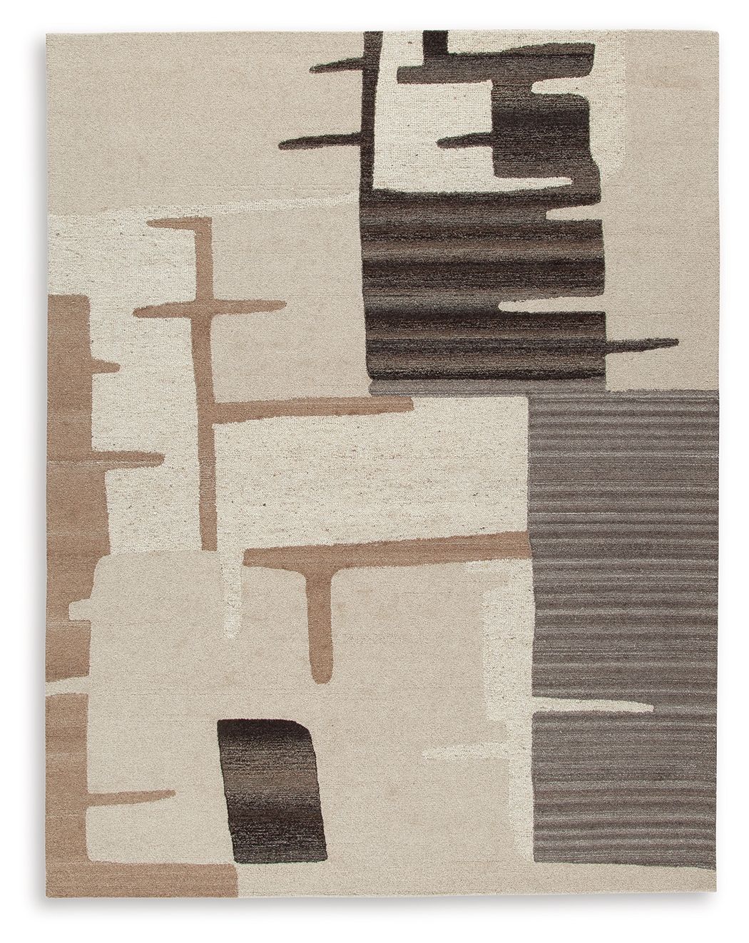 Kencher - Beige / Brown - Large Rug - 8' x 10'