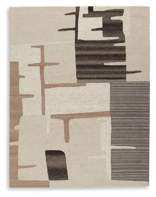 Kencher - Beige / Brown - Large Rug - 8' x 10'