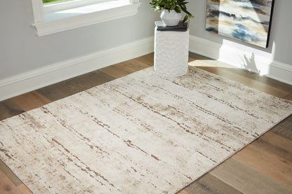 Kasney - Cream / Brown - Large Rug - 8' x 10'