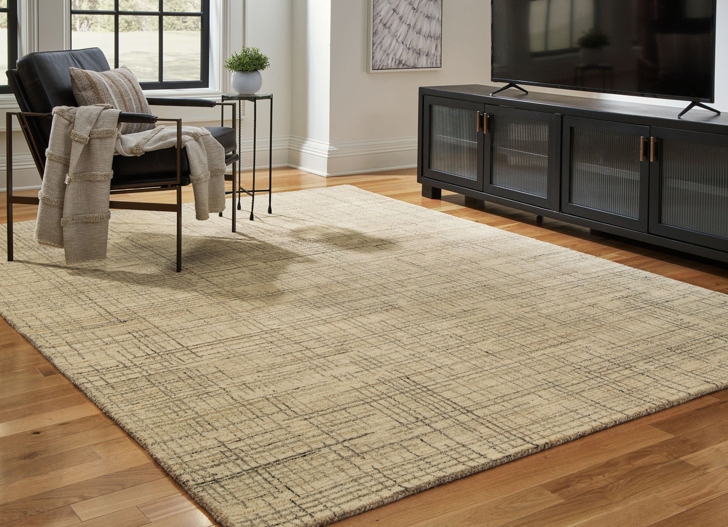 Janston - Ivory / Gray / Tan - Large Rug - 8' x 10'