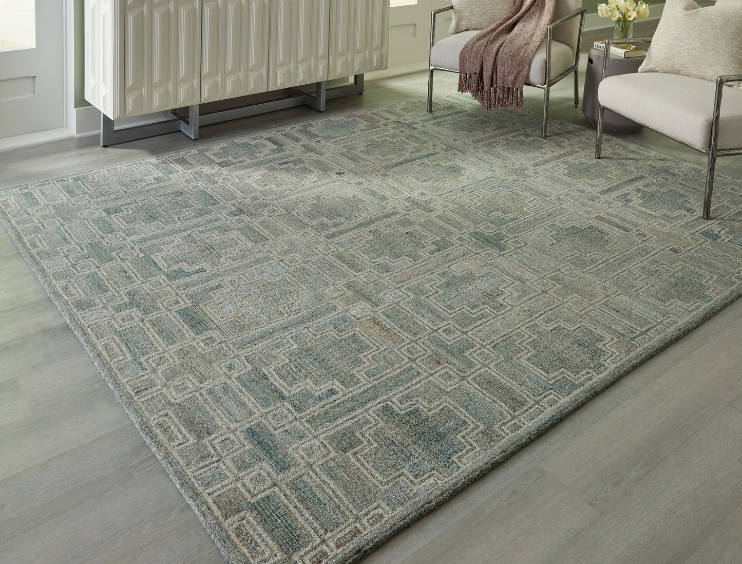 Jossland - Green / Iory - Large Rug - 8' x 10'