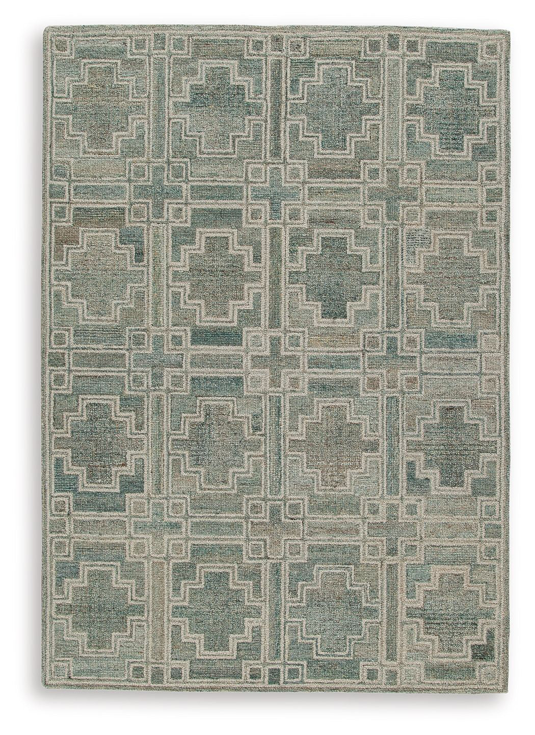 Jossland - Turquoise / Ivory - Medium Rug - 5' x 7'