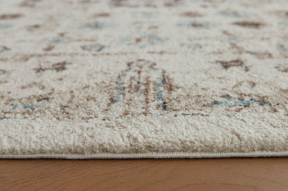 Jossler - Ivory / Brown / Teal - Large Rug - 8' x 10'