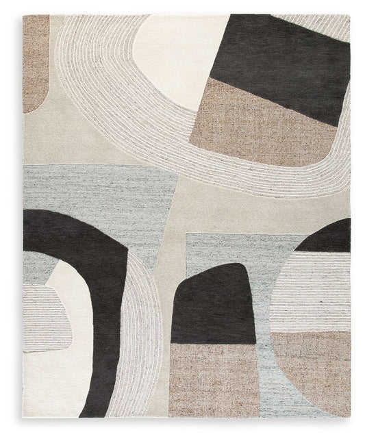 Edrickhill - Grayish Teal / Taupe / Cream - Large Rug - 8' x 10'