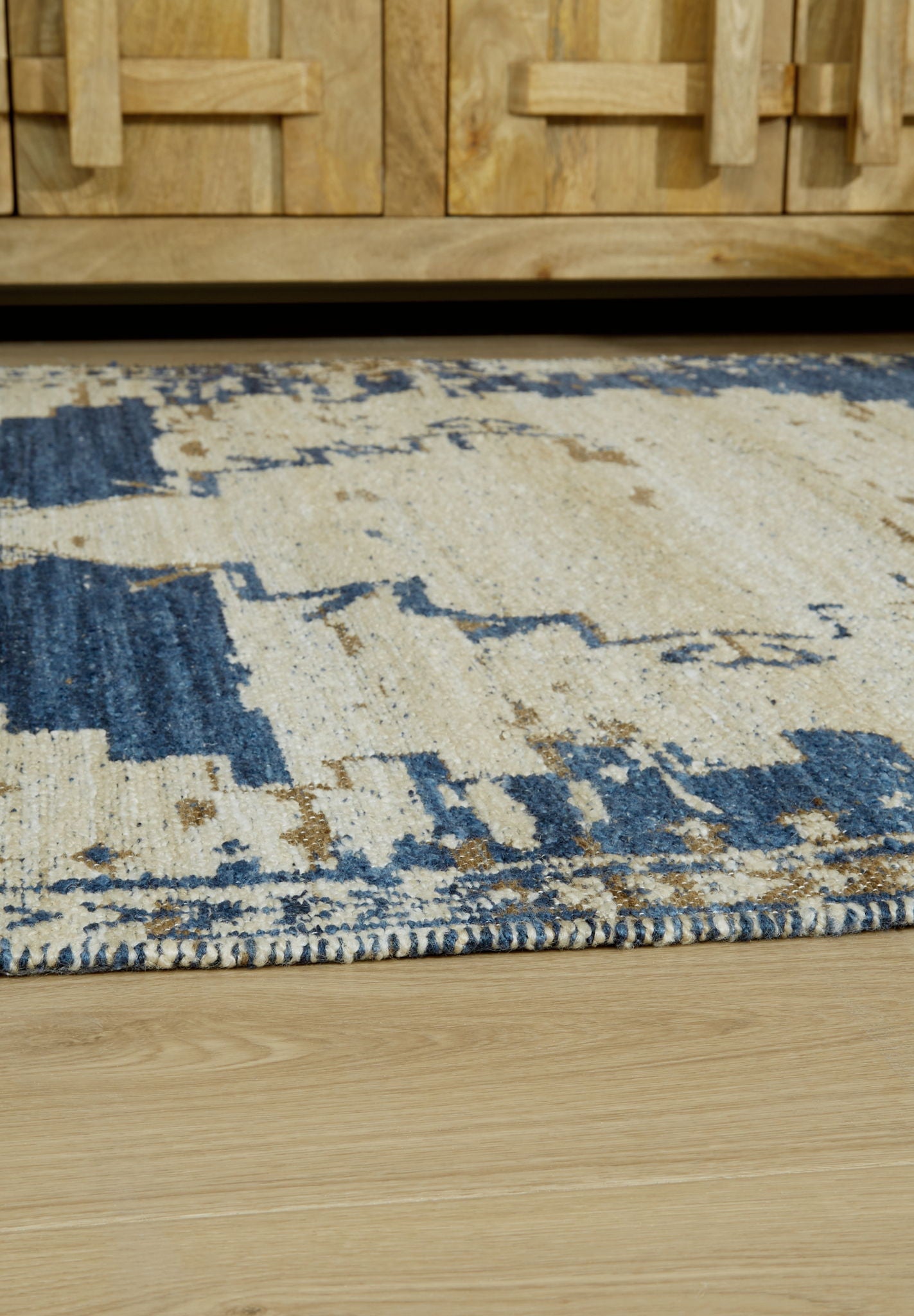 Varnler - Blue / Brown / Tan - Extra Large Rug - 10' x 14'