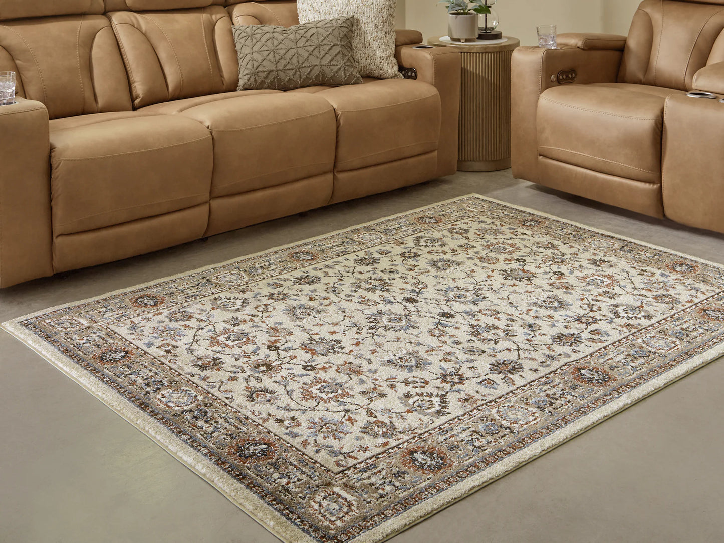 Beritham - Blue / Brown / Beige - Medium Rug - 5' x 7'