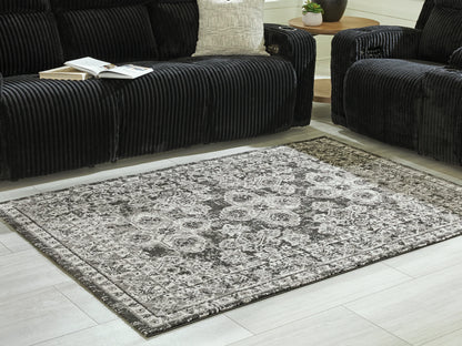 Glennisman - Black / Gray / Ivory - Large Rug - 8 x 10