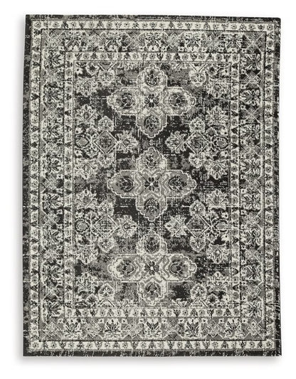 Glennisman - Black / Gray / Ivory - Medium Rug - 5 x 7