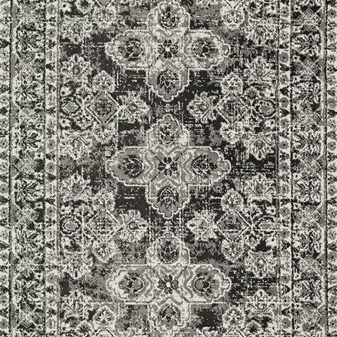 Glennisman - Black / Gray / Ivory - Medium Rug - 5 x 7