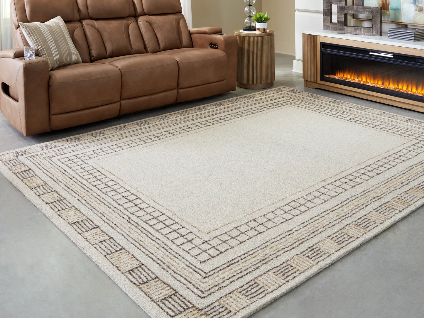 Idaman - Taupe / Brown - Large Rug