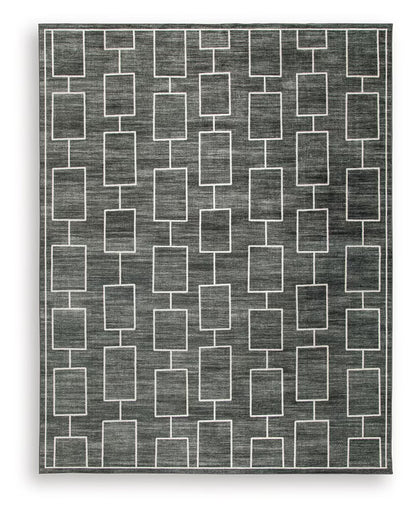 Elderland - Black / Gray - Washable Large Rug - 8' x 10'