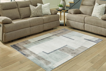 Larkport - Cream / Brown / Gray - Washable Large Rug - 8' x 10'