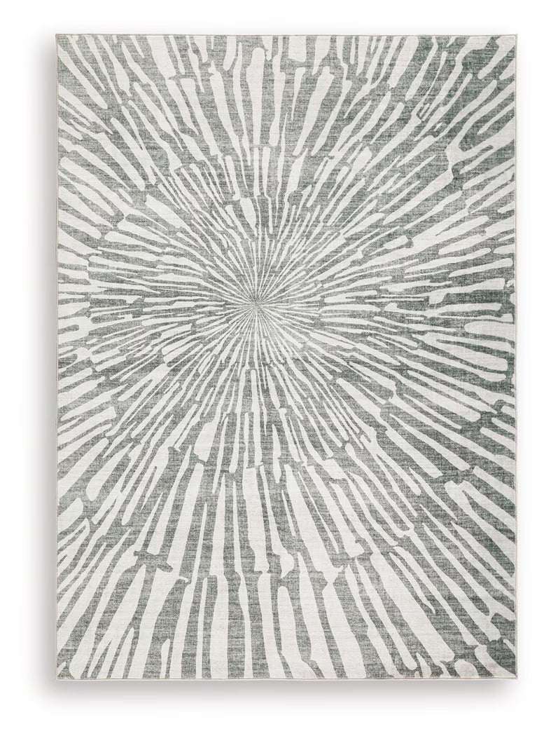 Verland - Gray / White - Washable Medium Rug - 5' x 7'
