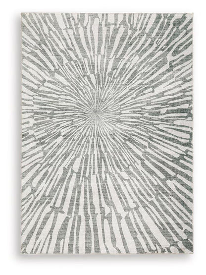 Verland - Gray / White - Washable Medium Rug - 5' x 7'
