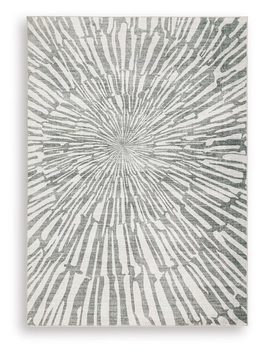 Verland - Gray / White - Washable Medium Rug - 5' x 7'