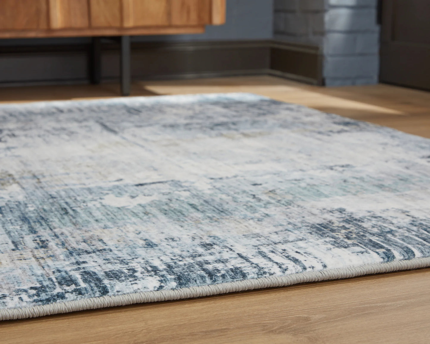 Arlenmont - Blue / White / Brown - Large Rug - 8' x 10'