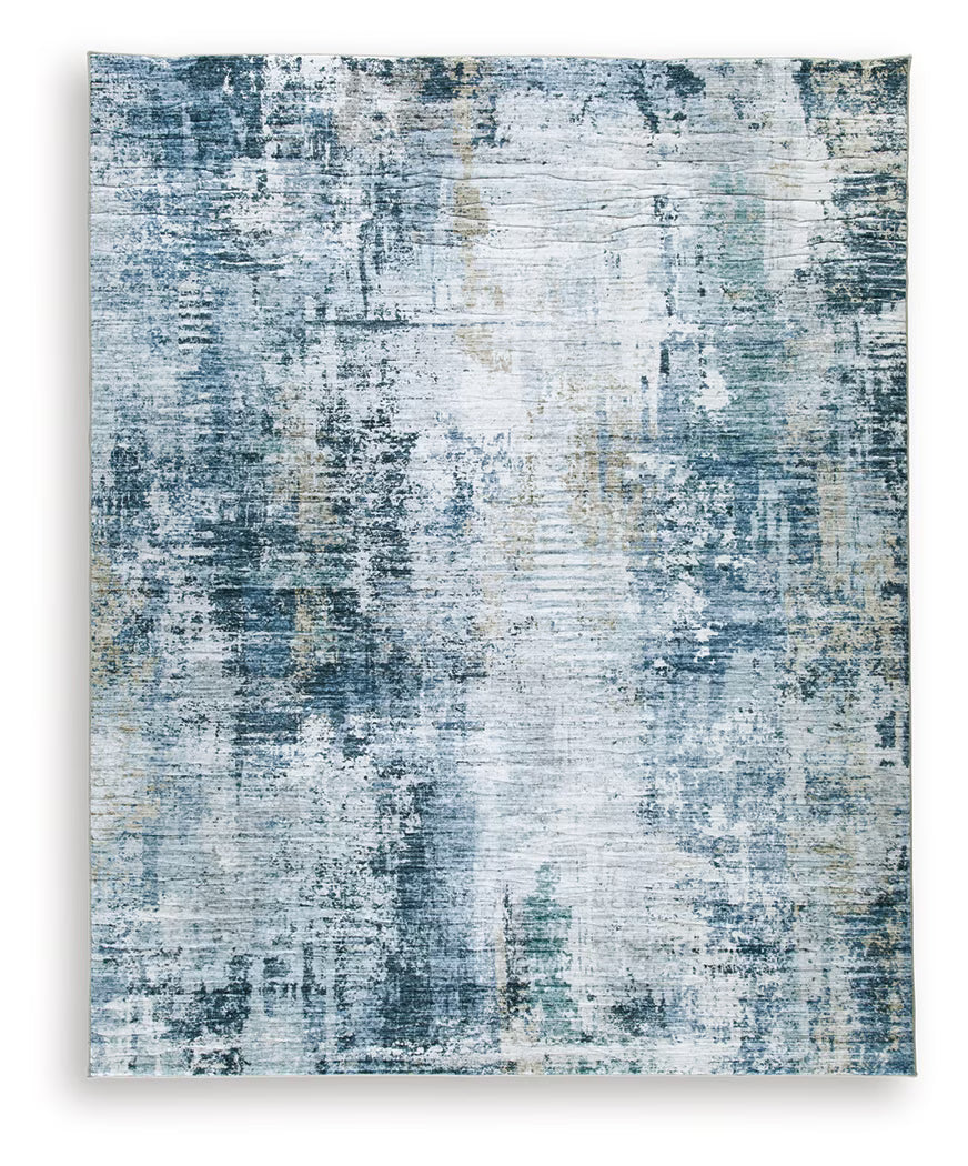 Arlenmont - Blue / White / Brown - Large Rug - 8' x 10'