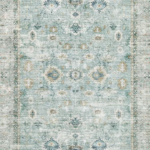Ladstoney - Teal / Beige / Ochre - Large Rug - 8' x 10'