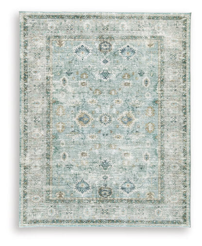 Ladstoney - Teal / Beige / Ochre - Large Rug - 8' x 10'