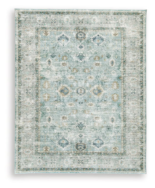 Ladstoney - Teal / Beige / Ochre - Large Rug - 8' x 10'