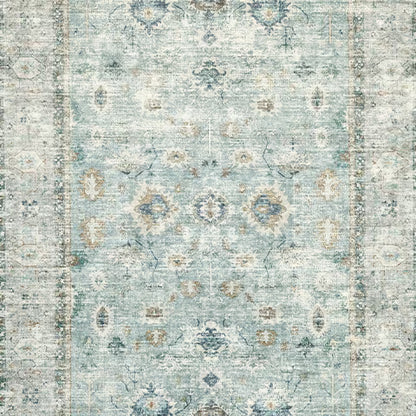 Ladstoney - Teal / Beige / Ochre - Medium Rug - 5' x 7'