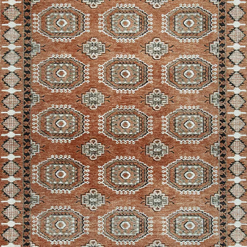 Qaabiz - Sienna / Ivory / Black - Large Rug - 8' x 10'