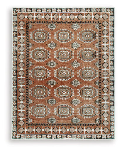 Qaabiz - Sienna / Ivory / Black - Large Rug - 8' x 10'