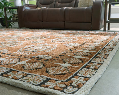 Qaabiz - Sienna / Ivory / Black - Medium Rug - 5' x 7'