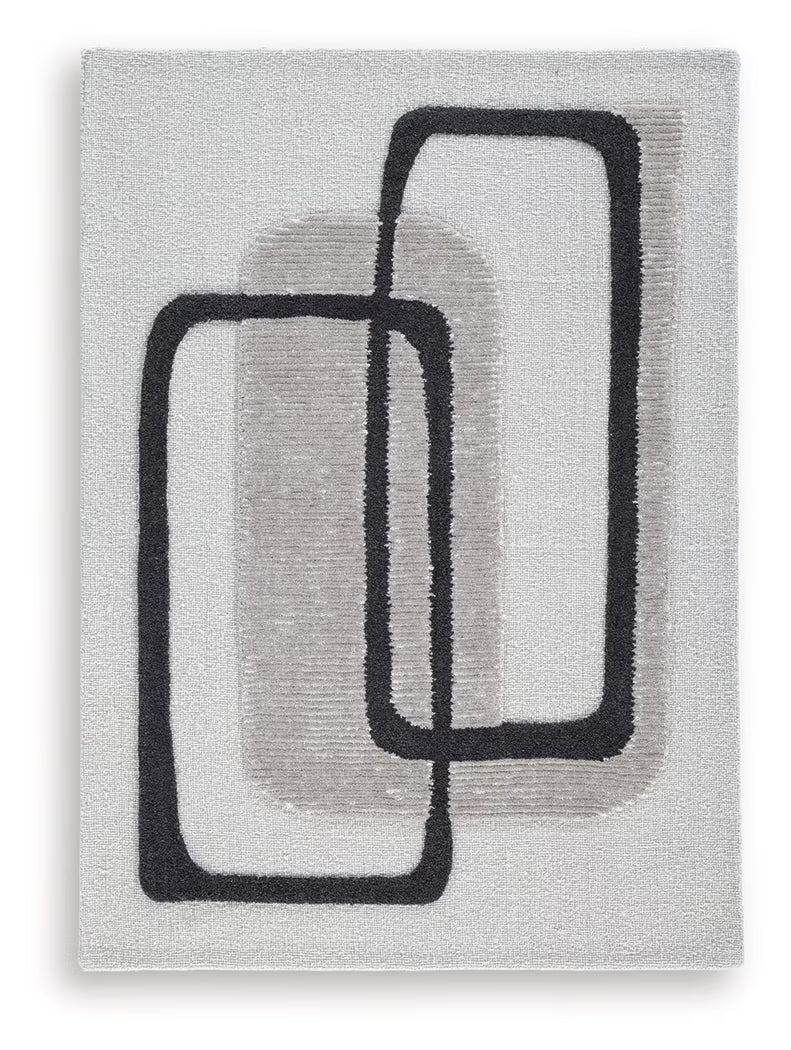 Davismour - Ivory / Taupe / Charcoal - Medium Rug - 5' x 7'
