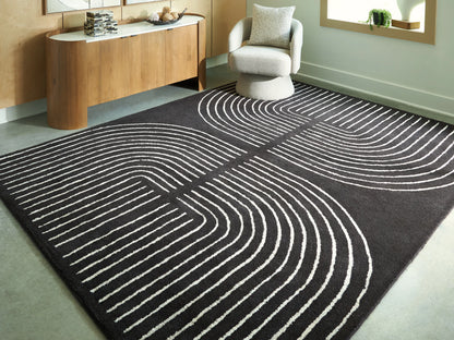 Eldonmore - Black / Ivory - Large Rug - 8' x 10'