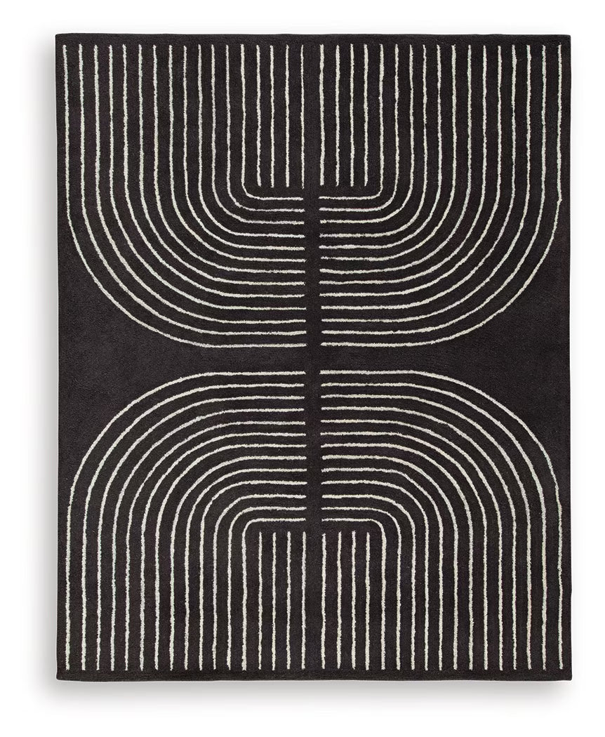Eldonmore - Black / Ivory - Large Rug - 8' x 10'