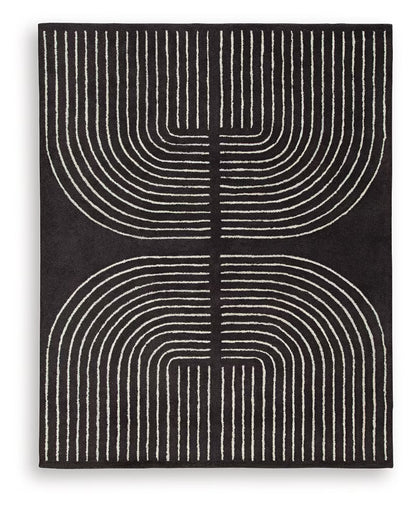 Eldonmore - Black / Ivory - Large Rug - 8' x 10'
