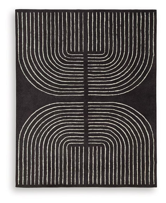 Eldonmore - Black / Ivory - Large Rug - 8' x 10'
