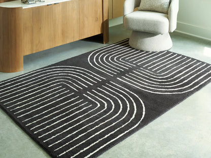 Eldonmore - Black / Ivory - Medium Rug - 5' x 7'