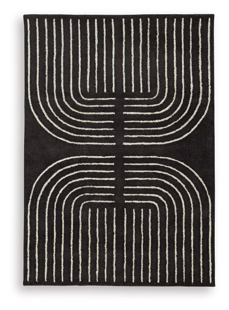 Eldonmore - Black / Ivory - Medium Rug - 5' x 7'