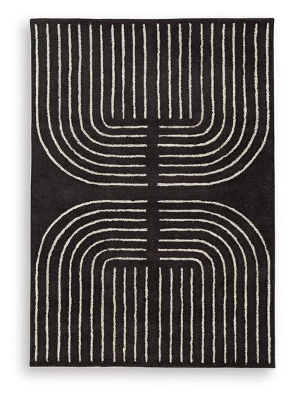 Eldonmore - Black / Ivory - Medium Rug - 5' x 7'