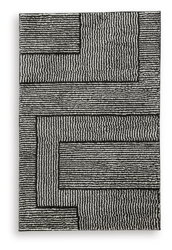 Kurtmen - Black / Ivory - Medium Rug - 5' x 7'