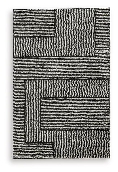 Kurtmen - Black / Ivory - Medium Rug - 5' x 7'