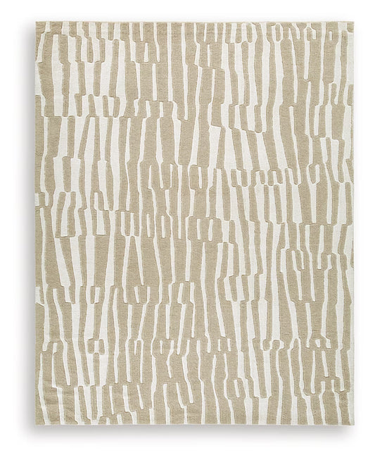 Corrbell - Beige / White - Large Rug - 8' x 10'
