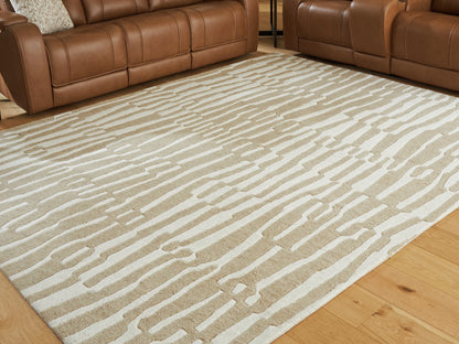 Corrbell - Beige / White - Large Rug - 8' x 10'