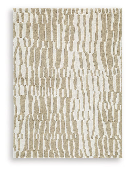 Corrbell - Beige / White - Medium Rug - 5' x 7'