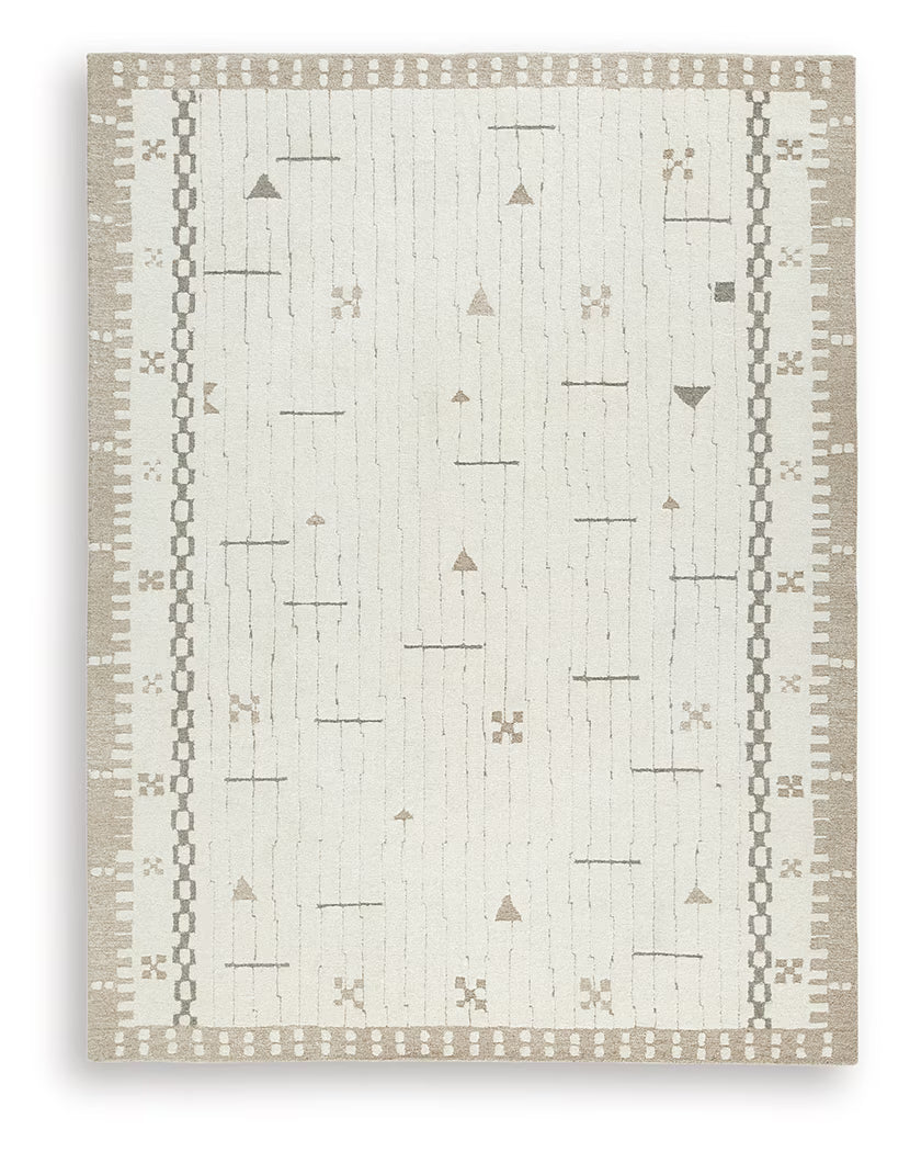 Dot - Cream / Brown / Taupe - Large Rug - 8' x 10'