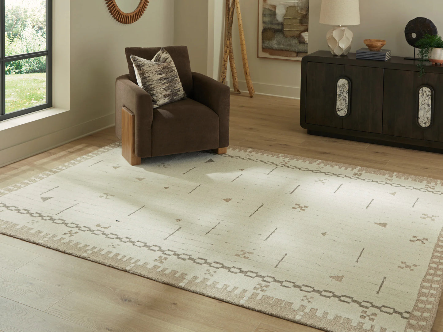 Dot - Cream / Brown / Taupe - Large Rug - 8' x 10'