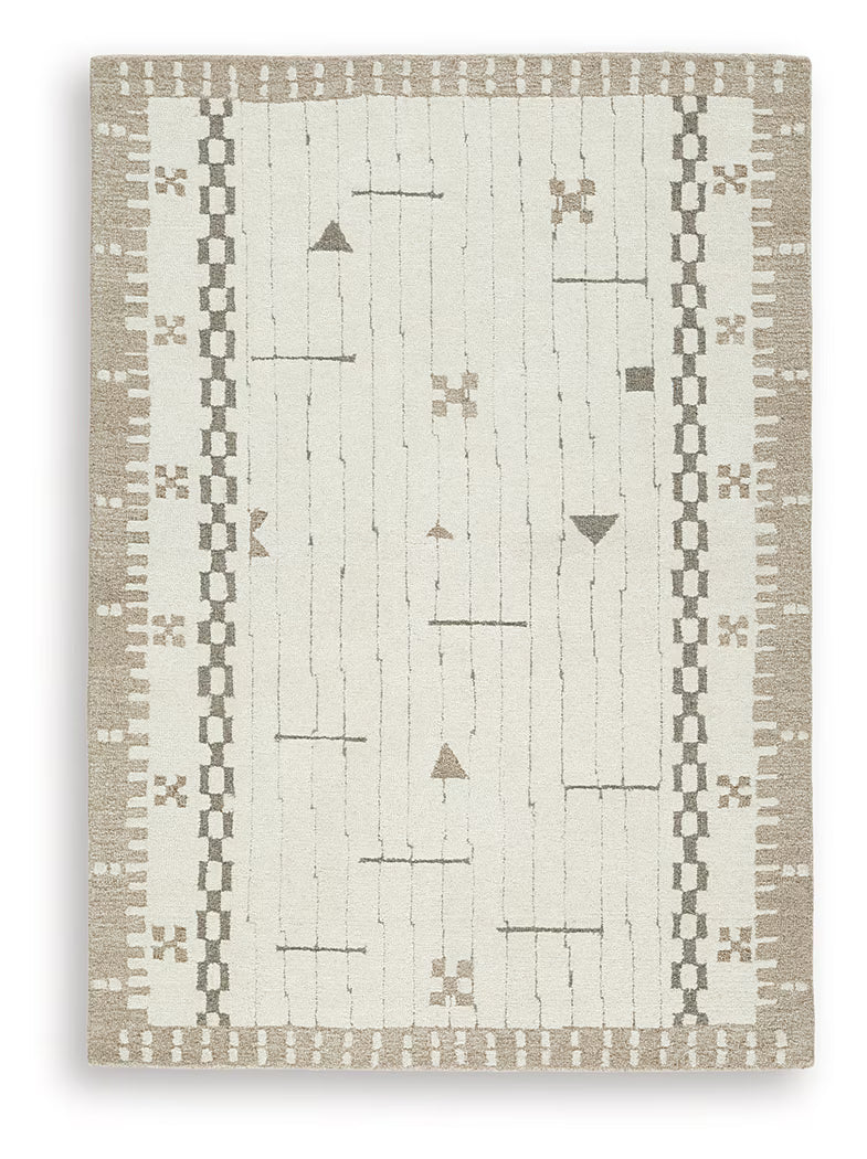 Dot - Cream / Brown / Taupe - Medium Rug - 5' x 7'