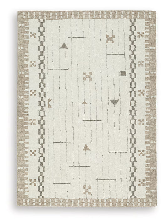 Dot - Cream / Brown / Taupe - Medium Rug - 5' x 7'