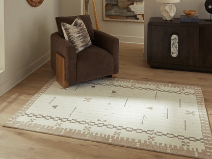 Dot - Cream / Brown / Taupe - Medium Rug - 5' x 7'